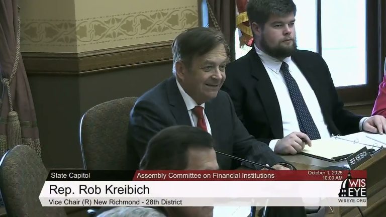 Members of the Assembly Committee on Financial Institutions at the hearing on AB 471, 1 October 2025. Wisconsin Eye broadcast still.