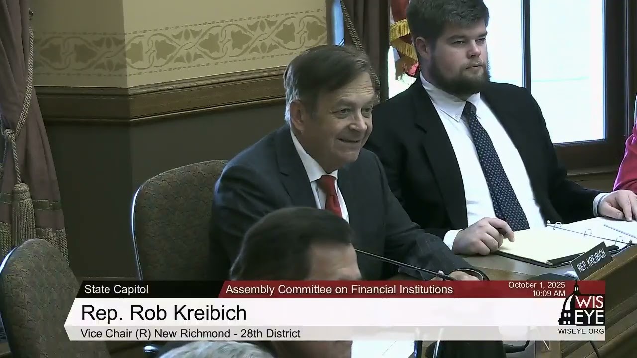 Members of the Assembly Committee on Financial Institutions at the hearing on AB 471, 1 October 2025. Wisconsin Eye broadcast still.